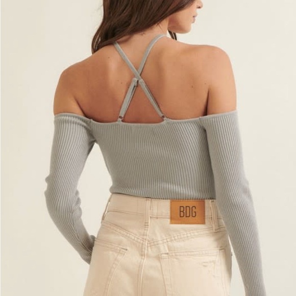 Promesa Gray Ribbed One-Shoulder Bodysuit - Picture 3 of 3